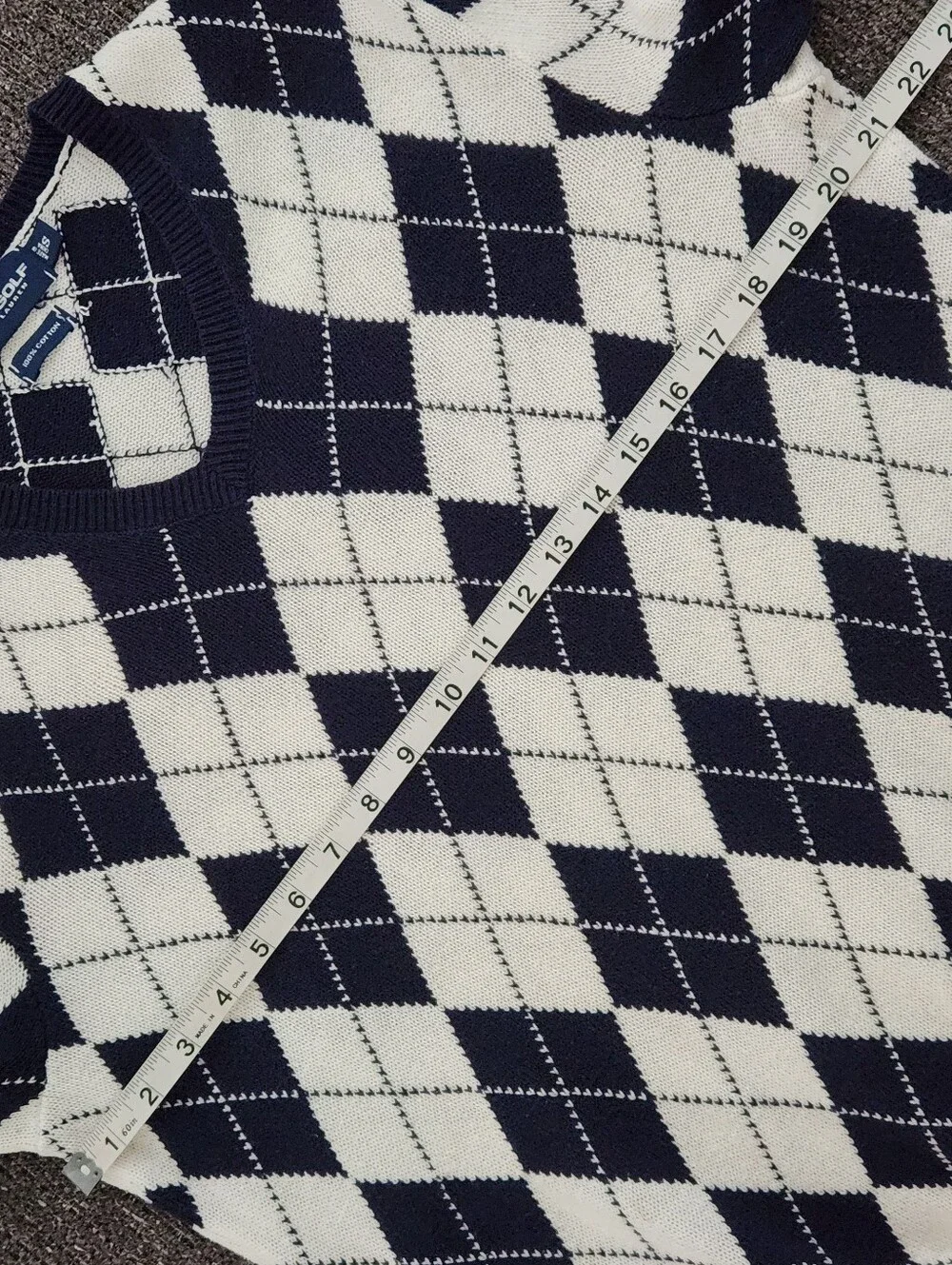 ⛳️Polo Golf⛳️ - Navy/White Argyle V-Neck Sweater